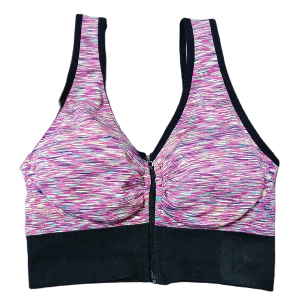 NWT Pink Electric Yoga Zipper Bra - Picture 2 of 3